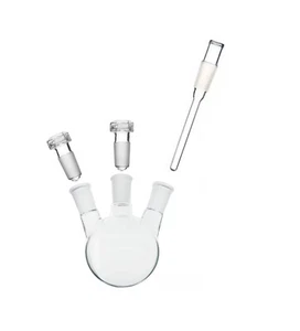 ABGIL Borosilicate Glass Round Bottom Distillation/Boiling Flask Three Neck - Picture 1 of 3
