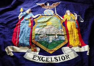 State of New York 5 x 8 Defiance State Flag Flown Capital NOV 1 69 Ladies of GAR - Picture 1 of 24