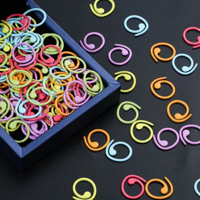 30PCS Zinc Based Alloy Knitting Stitch Markers Spiral Multicolor Painted Buckle - Image 1 of 4