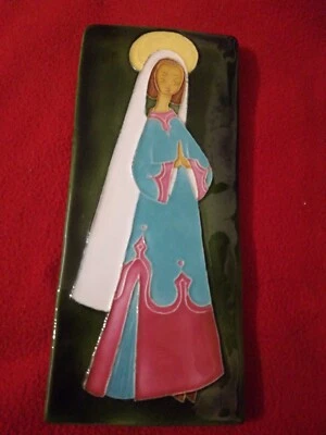 Ancienne Plaque Decorative Art Religieux Desgodets Sainte Marie  porcelaine 1890 - Photo 1/4