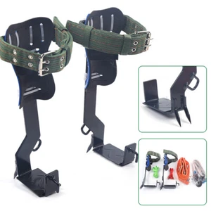 Tree / Pole Climbing Spikes Set Belt Rope Safety Lanyard with Carabiner 2 Gear - Picture 1 of 3