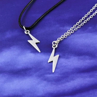Collana Harry Potter FULMINE saetta catena corda con Ciondolo Argento Uomo Donna - Immagine 1 di 4