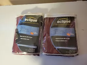 BRAND NEW Eclipse Blackout Pocket (2) Curtain Panels 42X84 Grid Doby Geometric - Picture 1 of 5