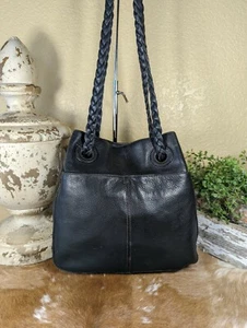 J. Jill Pebbled Leather Tote Crossbody Braided Leather Strap - Picture 1 of 12