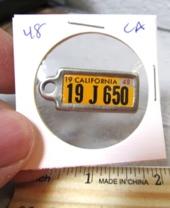 1948 California 19 J 650 DAV Mini License Plate tag key chain Disabled Am Vet - Picture 1 of 2