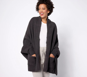 New Barefoot Dreams CozyChic Blanket Wrap Carbon Gray Cozy CARBON One Size
