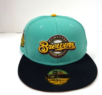 Milwaukee Brewers MLB NE '02 ASG Cooperstown Fitted Hat~Mint/Black - Image 1 of 4