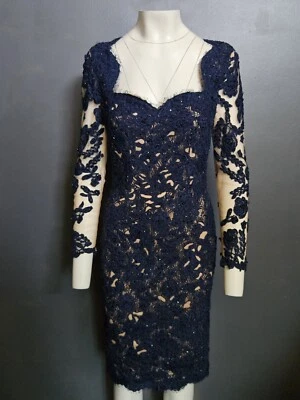 💥IMPRESIONANTE VESTIDO DE CÓCTEL MANDALAY Y2K Noche Adornado Azul Marino 8 Foto 1 de 4