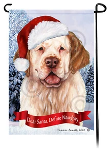 Dear Santa, Define Naughty Garden Flag - Orange and White Clumber Spaniel 042A - Imagen 1 de 1