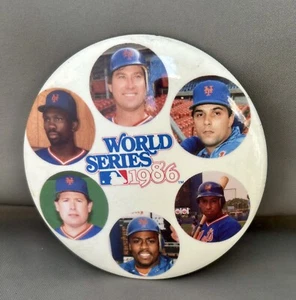 Serie Mundial 1986 New York Mets Pin botón trasero 4 pulgadas - Imagen 1 de 3