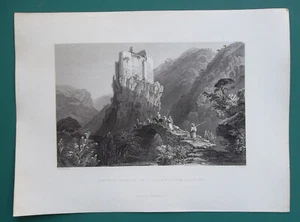 LEBANON Gothic Crusaders Castle at Batoun Byblus - 1836 Antique Print Bartlett - Picture 1 of 3