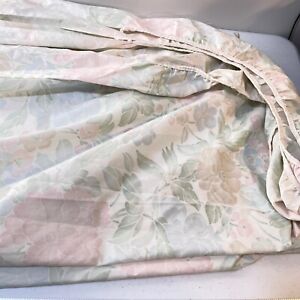 vintage lady pepperell fitted sheet twin pink green flowers no iron percale