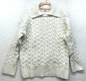 Free People Damenpullover Medium cremefarben jede Wolke Kabelstrick Kragen gemütlich - Bild 1 von 10