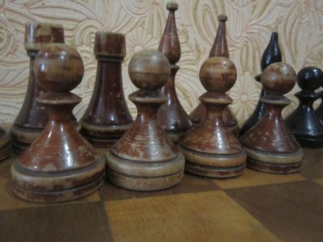 Buy Reproduced Weighted Vintage 1930 German Knubbel Analysis Chess Set in 3