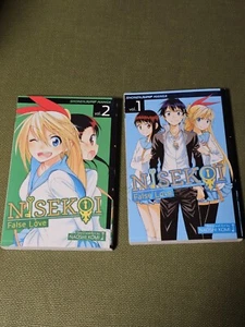 Naoshi Komi - Nisekoi False Love Volume 1 and 2 Manga Paperback Novel Book Anime - Picture 1 of 3