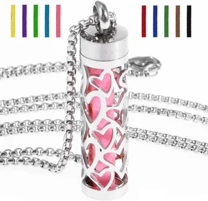 Essential Oil Diffuser Necklace – Stainless Steel Aromatherapy Pendant (Heart) - Picture 1 of 11