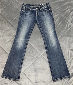 MISS ME Boot Cut Blue Jeans Style JP5045 SIZE 31x35 Rhinestones Mid Rise Y2K - Picture 1 of 12