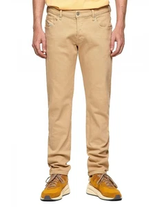 Diesel - Pantalones de mezclilla elásticos de corte cónico regular para hombre en beige - D-Yennox - Imagen 1 de 4