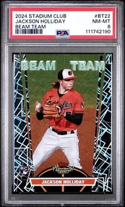 💥2024 Topps Stadium Club Beam Team Jackson Holliday #BT22 PSA 8 SSP Orioles - Bild 1 von 2
