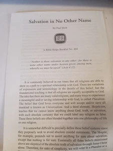 "Salvation in No Other Name" by Paul Shirk, Bible Helps Booklet 404 C7 - Foto 1 di 1