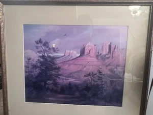 Impresión firmada por Janet W. Kimberling - Paisaje del suroeste (22” x 26” enmarcado) - Imagen 1 de 5