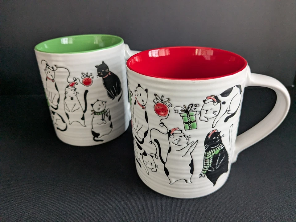 Tazas de Navidad Spectrum Designz para gatos (juego de 2) de gran tamaño Foto 1 de 4