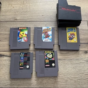 Nintendo NES Spiele Sammlung Konvolut 5 Spiele/ pacman / pinball/ Super Mario. - Bild 1 von 10