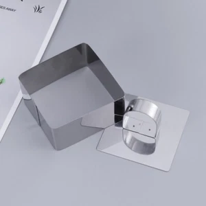 2 Pcs Stainless Steel Mousse Mold Making Cake Molds Square Cutter Baking - Picture 1 of 12