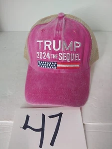 Trump 2024 The Sequel Trucker Hat Make America Great Again MAGA Pink Color - Picture 1 of 6
