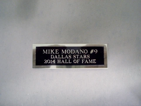 Mike Modano Stars Autograph Nameplate For A Hockey Card Plaque Or Puck Cube 1X3 Cover