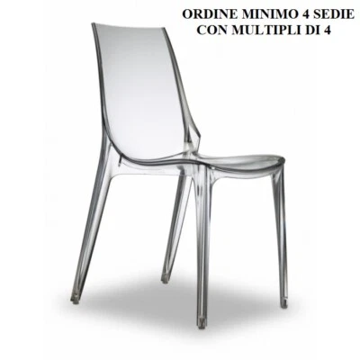 SEDIA MODERNA VANITY CHAIR SCAB IN POLICARBONATO TRASPARENTE BAR,RISTORANTE  - Immagine 1 di 3