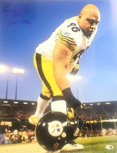 Signed 16x20 CASEY HAMPTON "2x SBC" Pittsburgh Steelers photo JSA Witness Holo - Picture 1 of 1