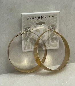 Anne Klein Large Gold Tone Hoop Earrings 2 1/4” NWT - Picture 1 of 5