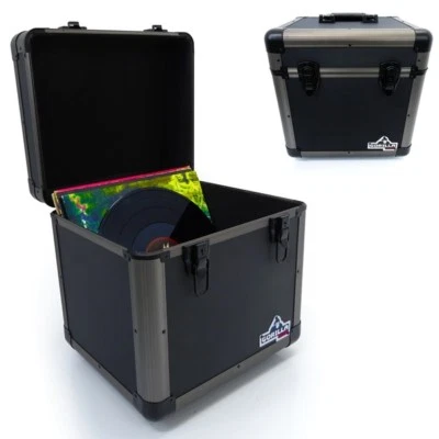 Gorilla LP80 12" LP Vinyl Record DJ Home Storage Case Titanium Holds 80 (Pair)