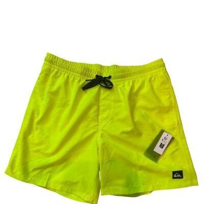 Pantalones Cortos de Natación Quiksilver Hombres O Todos los Días Volley 17" Amarillo Neón Talla S Foto 1 de 3
