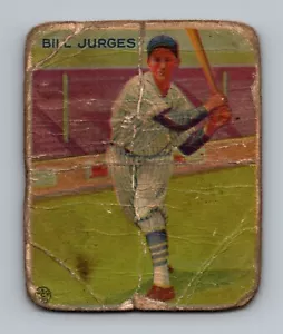 1933 Goudey #225 Bill Jurges BASSO GRADO carta da baseball vintage - Foto 1 di 2