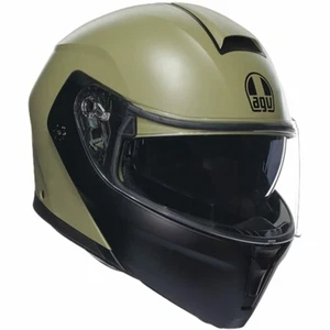 AGV Streetmodular Modular Motorcycle Helmet, Mono Pastello Matt Green Black - Picture 1 of 5
