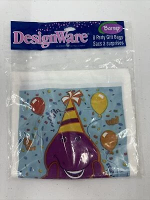 BOLSAS BARNEY FAVOR (8) ~ 1er Cumpleaños Fiesta Suministros De Colección Plástico Golosinas Goody Foto 1 de 4