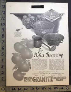 1923 NESCO ROYAL GRANITE ENAMELED WARE HOUSE DECOR KITCHEN PRESERVE AD 33974 - Picture 1 of 1