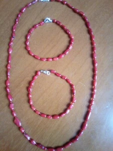 Coral Necklace And Bracelets Set. Made in Australia - Picture 1 of 1