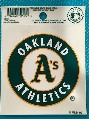 Oakland A's Athletics Small Static-Cling Window Decal Sticker 3.5" x 3.75"  MLB - Image 1 of 2