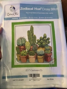 Crosstitch kit cactus 13.4 x 13.8" - Picture 1 of 4