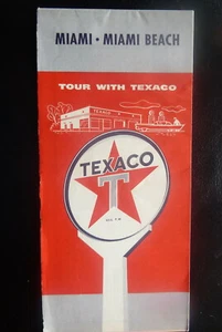 1958 Miami - Beach street map Texaco oil gas Florida Coral Gables Bal Harbour - Picture 1 of 6