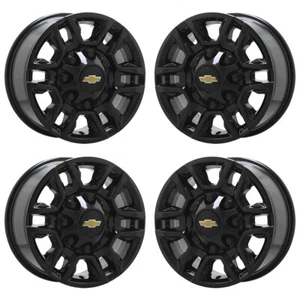 17" GMC Sierra Silverado 2500 3500 SRW Black wheels rims Factory 5948 EXCHANGE - Picture 1 of 8