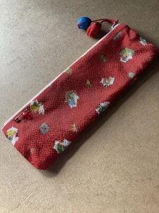 Traditional Japanese Fabric. Long Zipper Pouch. Rabbit. Handmade in Japan. Rare - Picture 1 of 14