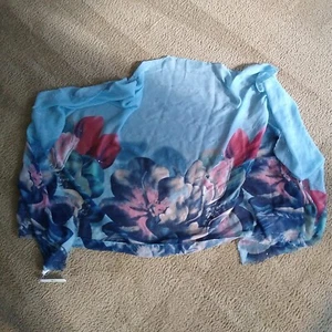 NWT Charming Charlie Studded Sparkling Pink /Blue Long Wrap Scarf Floral 68"x34" - Picture 1 of 6