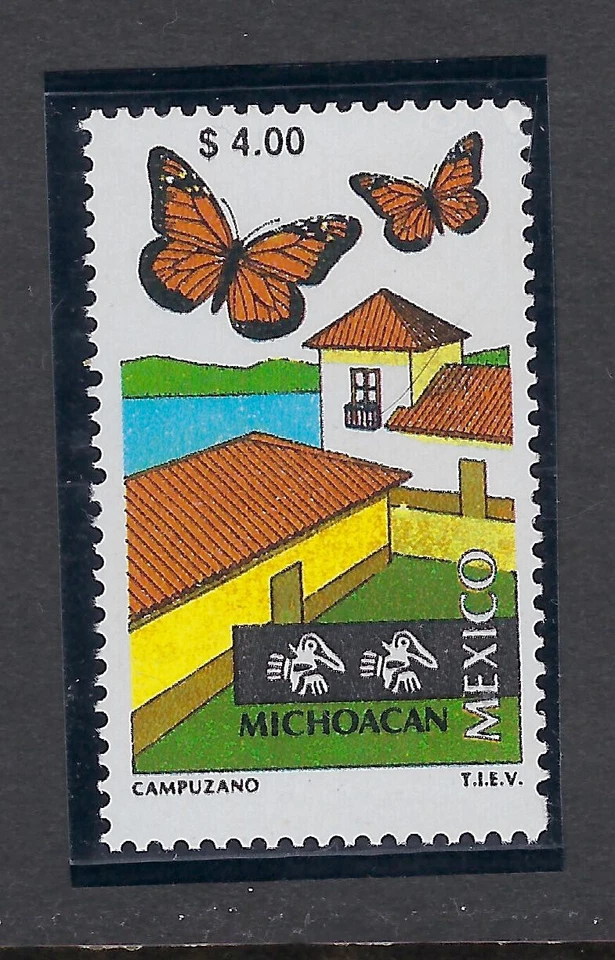 EMISIÓN TURÍSTICA $4,00 MICHOACÁN, SC#1973 Papel #3 CV$ (T74b)* Foto 1 de 1