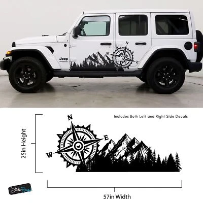 Calcomanía adhesiva Overland para Jeep. Brújula Mountain Adventure ajuste universal. Foto 1 de 4