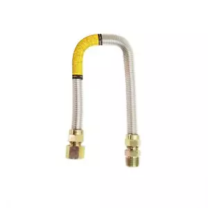, 5/8" OD X 1/2" ID - 3/4" MIP x 3/4" FIP, 18 pulgadas Len Acero Inoxidable GAS FLEX - Imagen 1 de 2