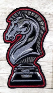 Black Knight - Chess Piece - Paladin Iron On Embroidered Patch 2 3/4" X 5" - Picture 1 of 2